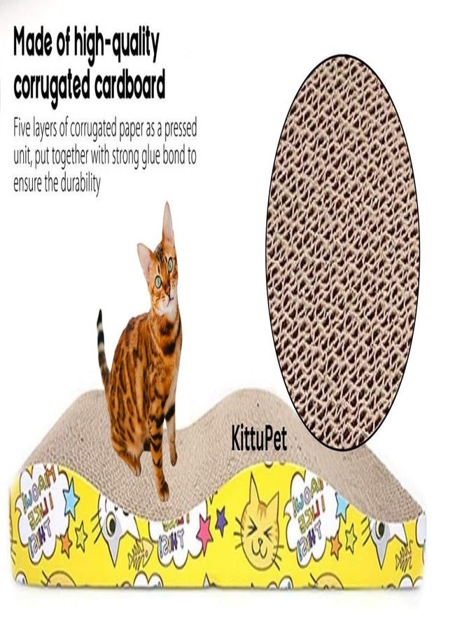 KittuPet Cat Scratch pad Reversible cat Scratcher Cardboard cat scratchers for Indoor Cats Sleep Play and Grind Claws Size 44x22x4.5 cm - Image 3